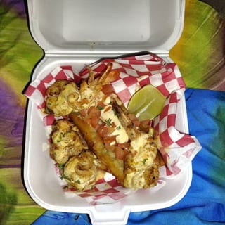 Boudin Eggroll with Grilled Shrimp